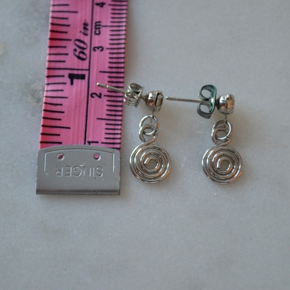 Swirl and Rhinestone Stud Earrings (Discounted Shippingπ) - Picture 2 of 2